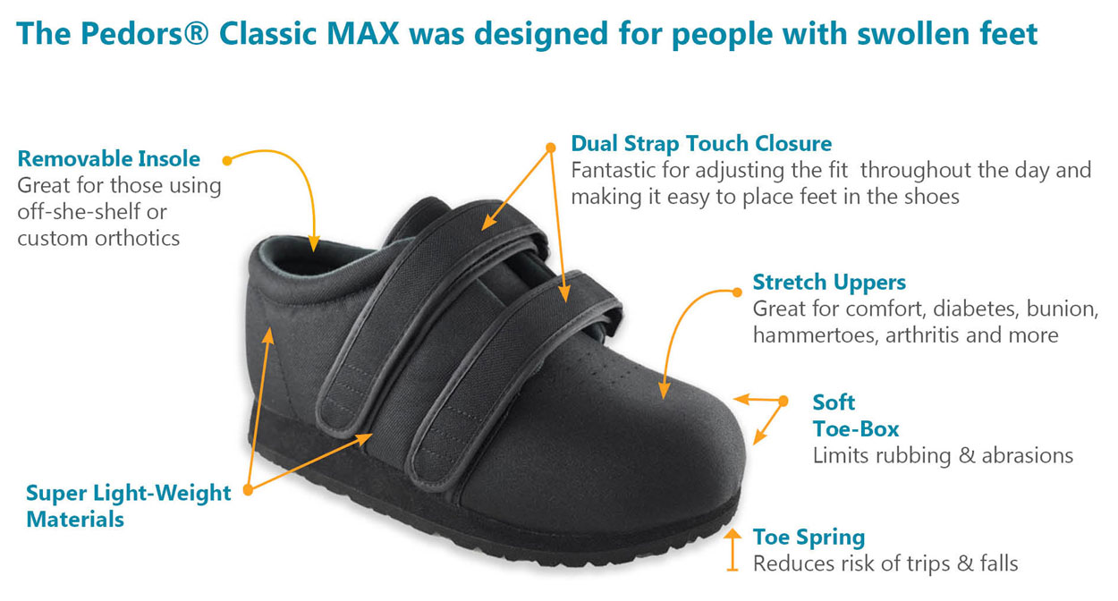 Classic MAX Shoes Designed For Swollen Feet With Arrows 