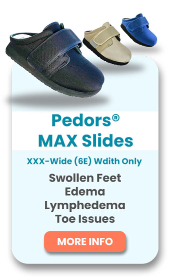 Pedors Classic MAX Slides For Swollen Feet With Features and Widths