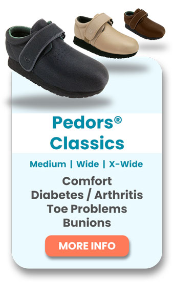 Pedors Classic Shoes For Swollen Feet With Features and Widths
