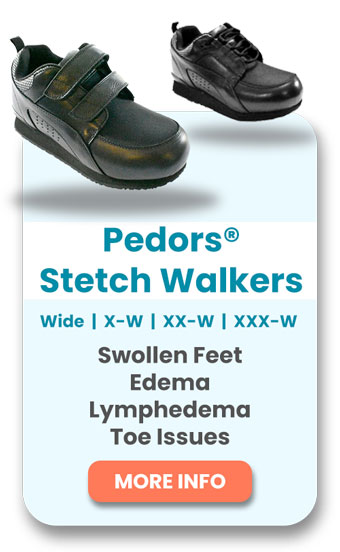 Pedors Stretch Walker Shoes For Swollen Feet With Features and Widths